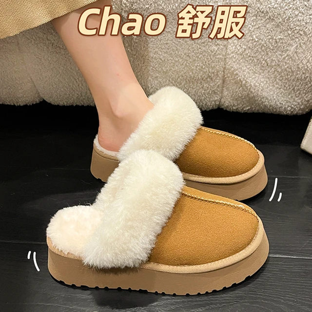 Women's Slippers Winter Brand Designer Plush Warm Shoes Unisex Indoor  Outdoor Flip Flops Casual Shoes Zapatos De Mujer Uggs - AliExpress