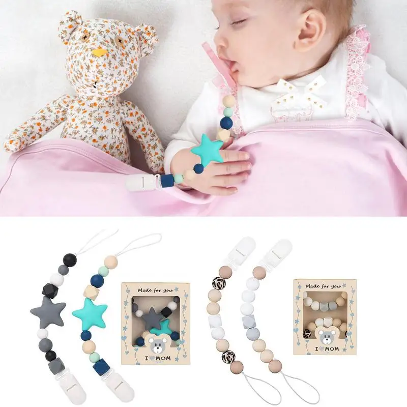 

Baby Pacifier Clip Chain Rope String Silicone Pacifier Clip DIY Dummy Nipple Holder Baby Teething Toy Christmas Shower Gift