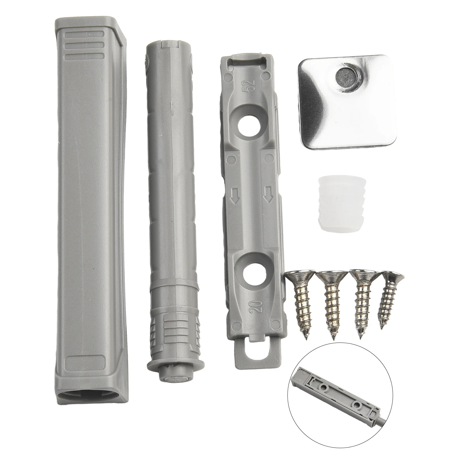 Description Picture 4 of itemLatches Door Catches ABS Housing Cabinet Cupboard DIY Magnetic Push To Open Catch Touch Release Without Handles