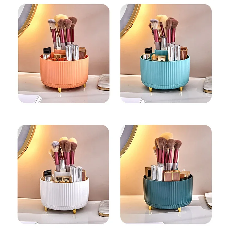 

Holder Dresser Makeup Lipstick Jewelry Skincare Bathroom Brush Storage Desktop Shelf Organizer Rotating Cosmetic 360° Box