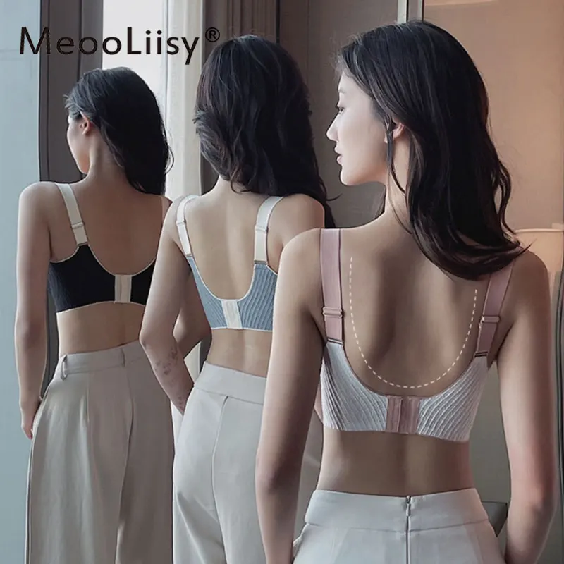 MeooLiisy One-Pieces Seamless Plus Size XXL Vest Bras for Women Minimizer No Wire Push Up Brassiere Sports Yoga Underwear