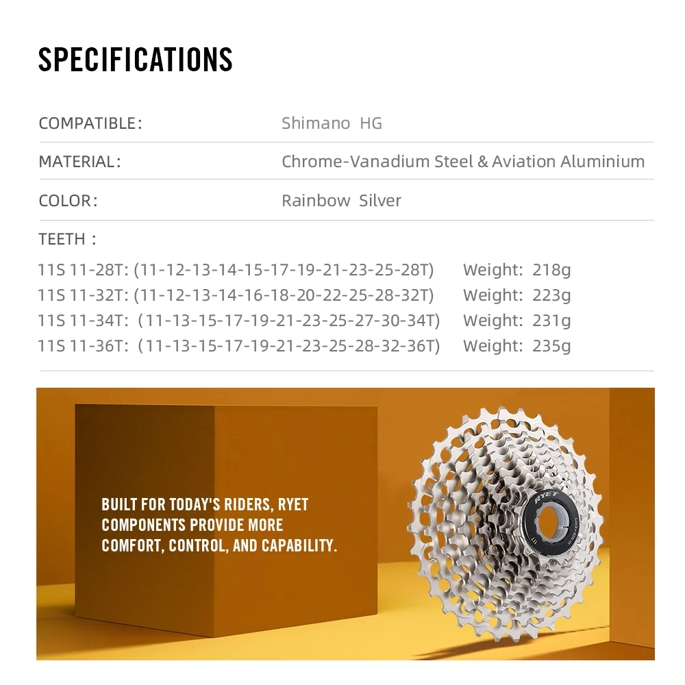 Bicycle Cassette Ultralight Road 11V Flywheel SLR2 11 Speed Freehub 28/32/34/36T K7 CNC Gravel HG System