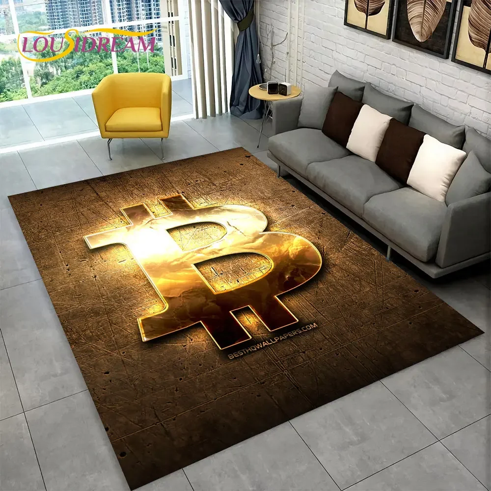 The Ultimate Gaming Room Rug: Why This 3D Bitcoin Virtual Currency Carpet  Is a Must-Have for Serious Gamers
