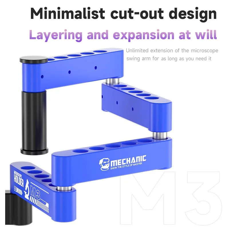 MECHANIC M3 현미경 스윙 암 360 °   움직일 수 있는 보편적인 금속 부류 알루미늄 합금 망원경 접히는 란 부류