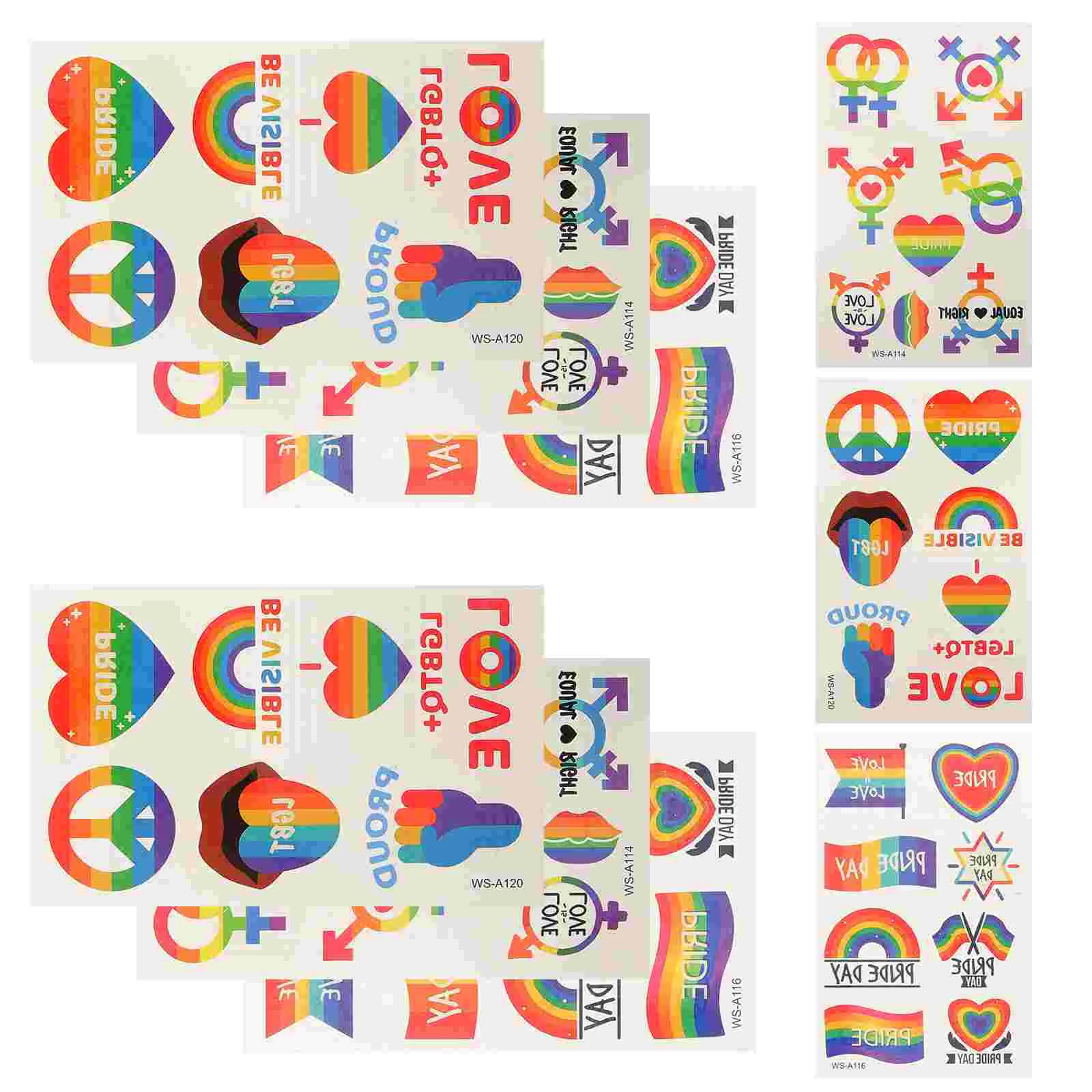 

Rainbow Tattoo Stickers Tattoos for Girls Temporary Gay Celebrations Decals Pride Face Kids Decorative Boys