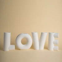 Glazed Ceramic Love Letters Vase Set, Modern Minimalist, Living Room, Wedding Party, Home Decoration Accessories, Interior Table 1