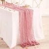 Pink Table Runner Wedding Tablecloth Rustic Wedding Party Decoration Baby Shower Birthday Bridal Dinning Table Cover 6