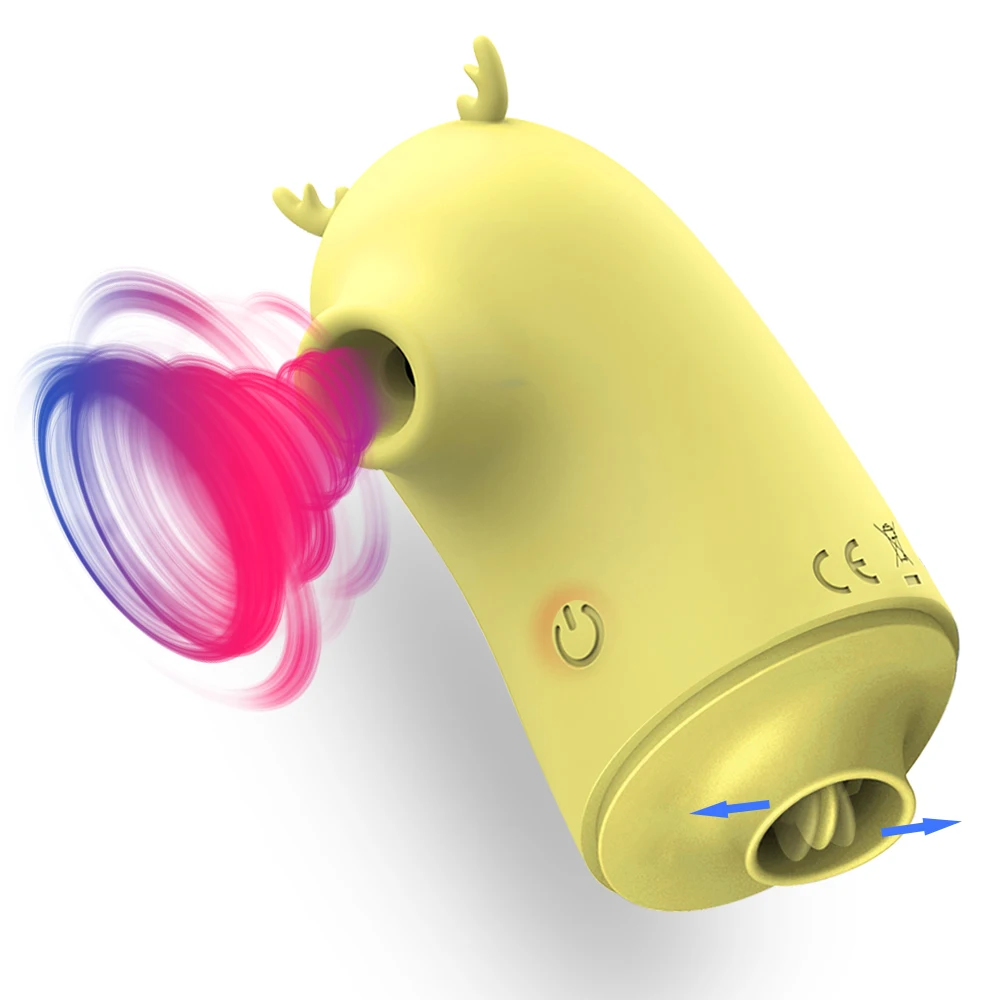 Pussy Licking Toy Clitoris Sucker 2 in 1 Oral Tongue Clitoris Stimulator Nipple Clit Sucker Vibrator Female Sex Toys Adult 18