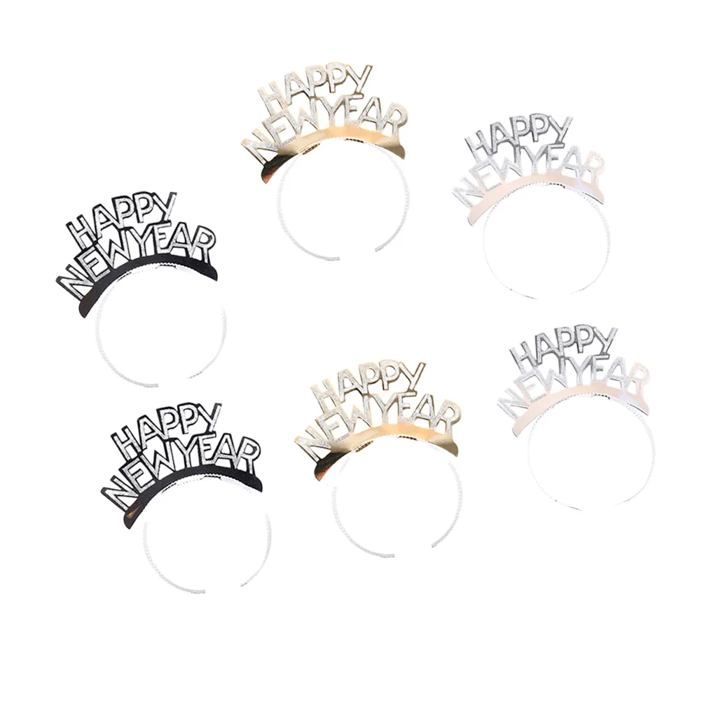 

6Pcs Head Band Tiara New Year Headband New Year Eve Hair Headdress Hair Accessories Christmas Party
