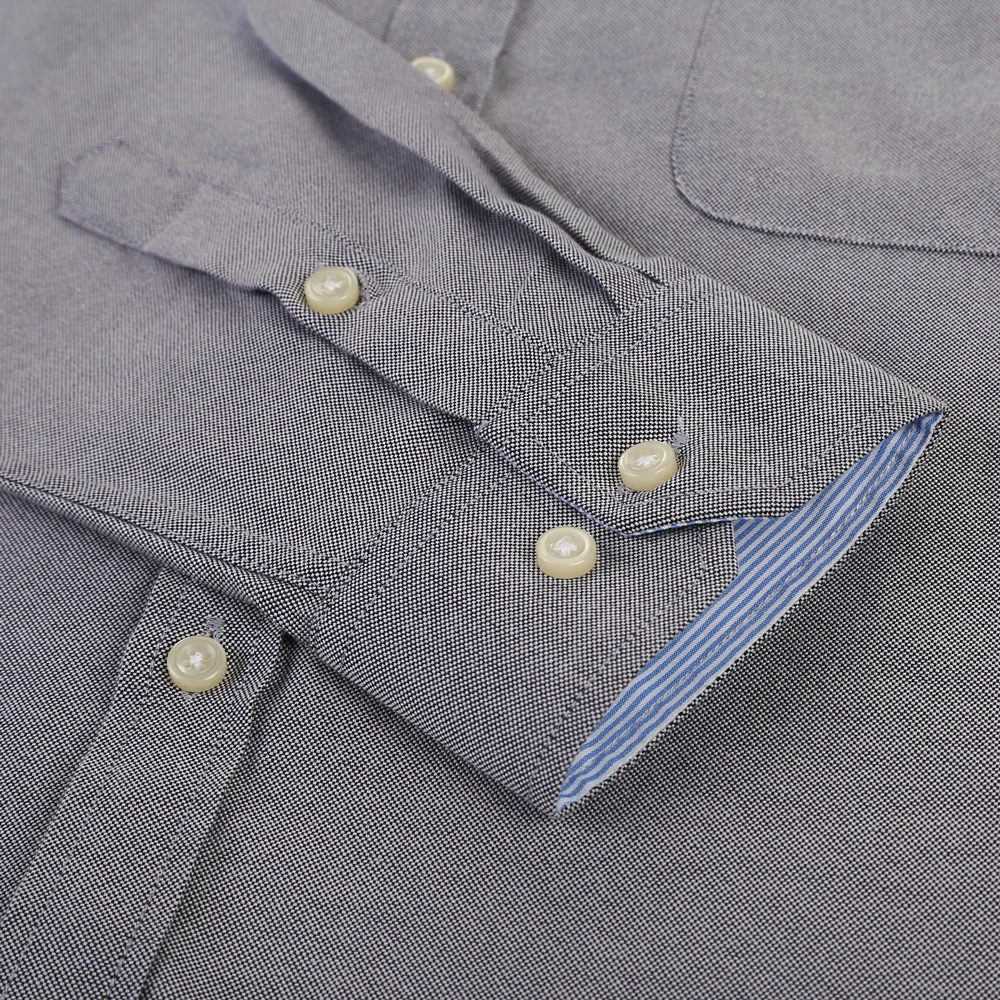 Men's Long Sleeve Cotton Shirt Single Patch Pocket Simple Design