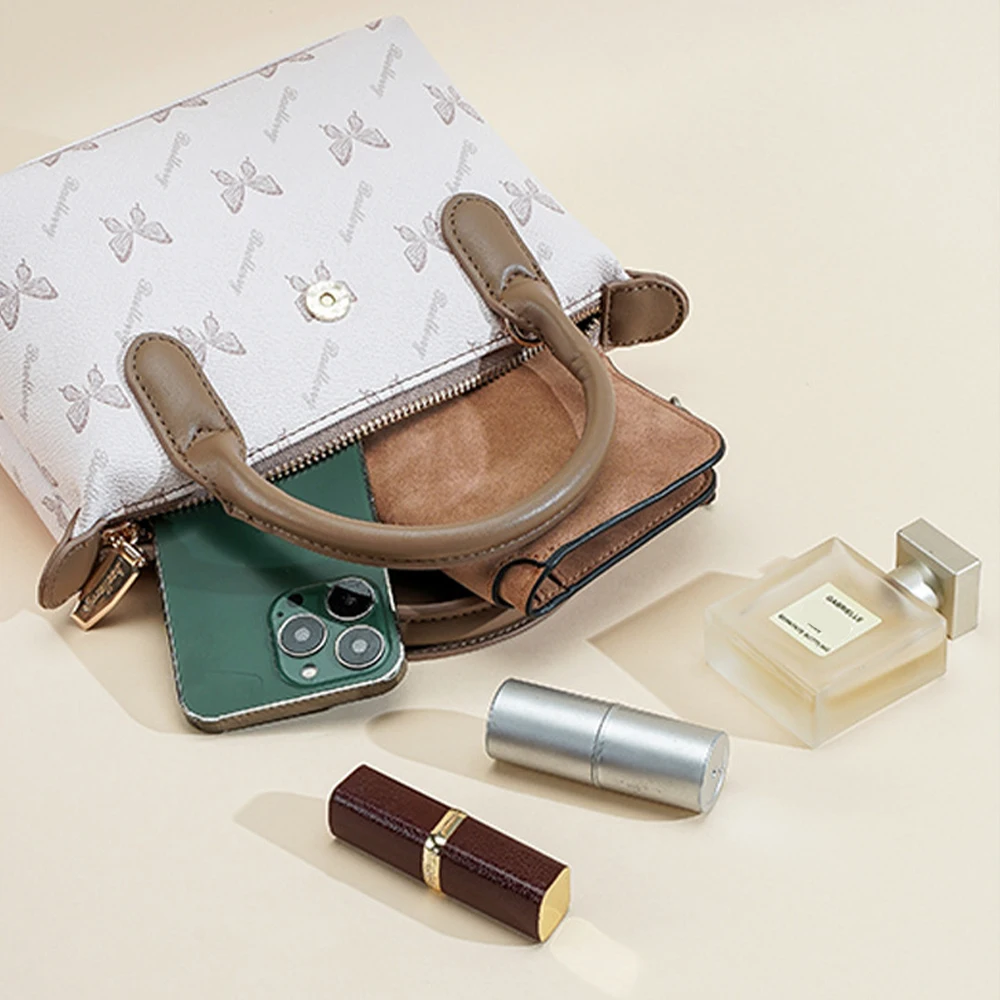 1Pcs Butterfly Print Fashion Handbag, Adjustable Shoulder Strap, Sweet Butterfly Pattern Small Bag, Niche Design Commuter Date Small Square Bag, Women's Daily Shoulder Crossbody Handbag