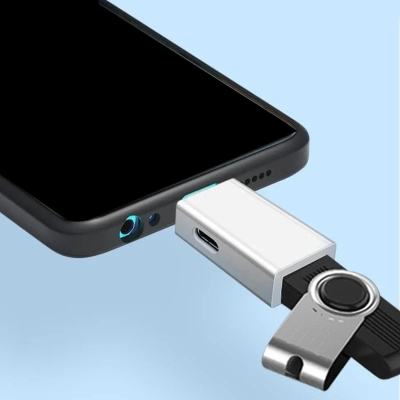 448F 유형 남성-USB 여성 어댑터 OTG 유형 C-USB 변환기(전화 노트북 마우스용 충전 포트 포함)