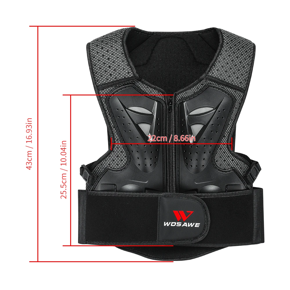 Motorcycle armor, motorcycle body armor, body protector, motorcycle armor vest, motorcycle jackets, motorcycle armor pads, motorcycle armor accessories WOSAWE Kids Motorcycle Armor Jacket Snowboard Ski Back Bandage Protective Gear Bike Bicycle MTB Sports Body Protection Vest