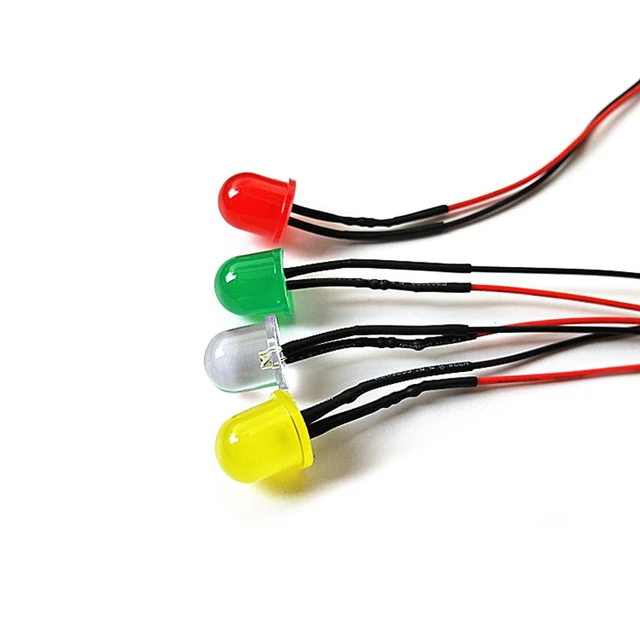 5pcs 12mm Pre-Wired LEDs Emitting Diodes with Resistance Ultra