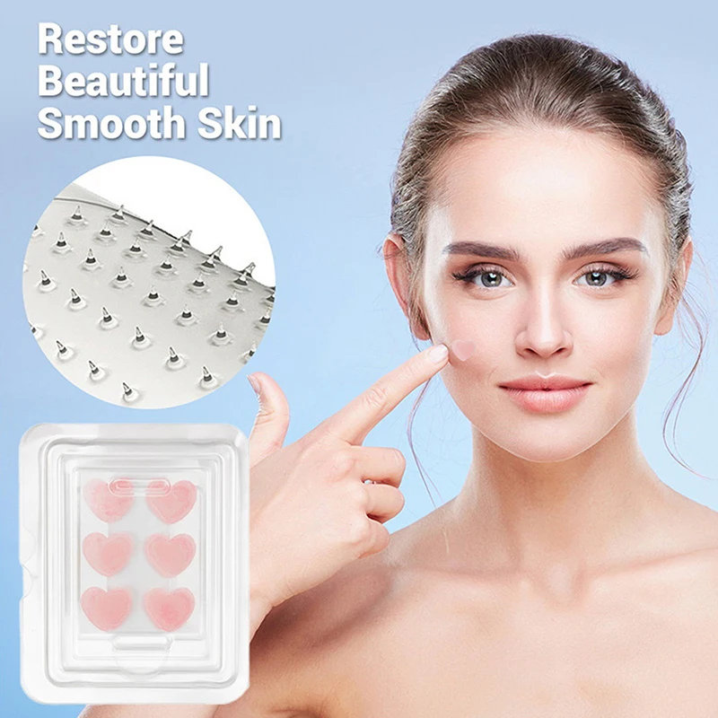 Face Patches For Pimples Microneedles Drying Patch Blemish Covering Stickers 6 Count Invisible Spot Care Absorbing All Day