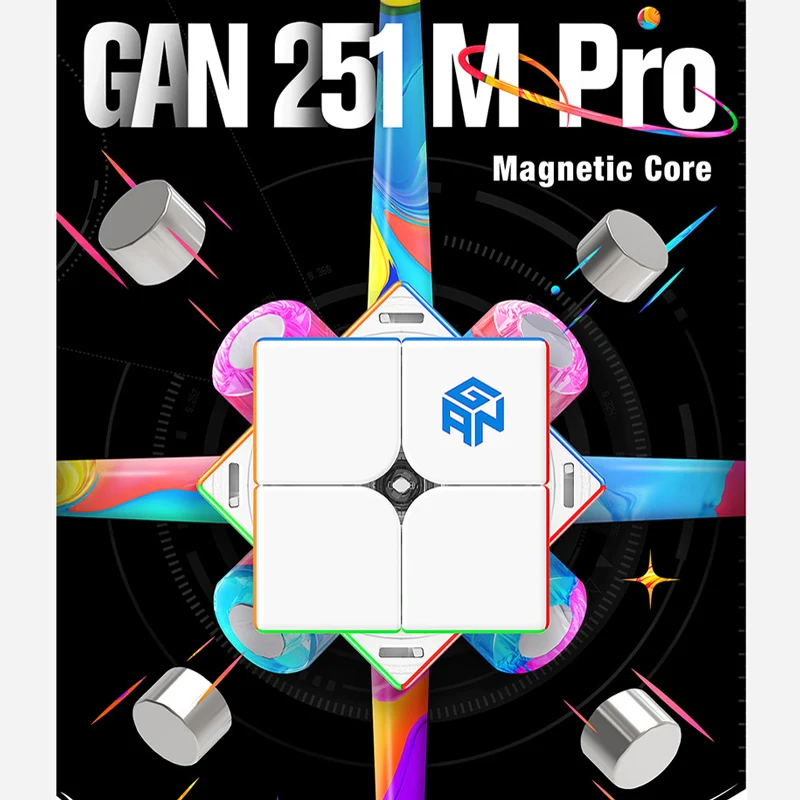 GAN 251M Gan251 M Pro Magnetic Magic Cube Speed Puzzle 2&times;2 Professional Children's Toy (Gan251 V2 No Magnetic) Cubo Magico speed cube magic cube puzzle puzzle cube magic puzzle toy puzzle toys