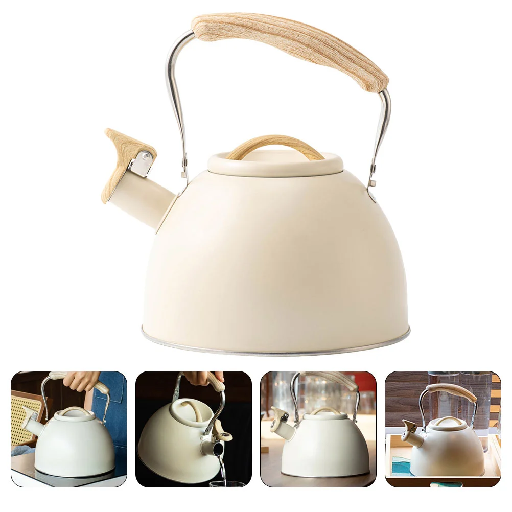 

Buzzing Kettle Stainless Steel Stovetop Flat Handheld Household Whistling