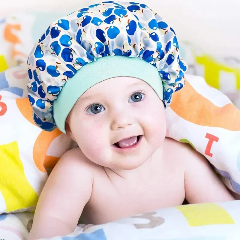 Night Hair Cap Warm Air Bonnet Cap Fashion African Children Adjustable Printing Ankara Satin Bonnet Sleep Cap Turban Hat Night Sleep Beanie Chemo Cap Kids
