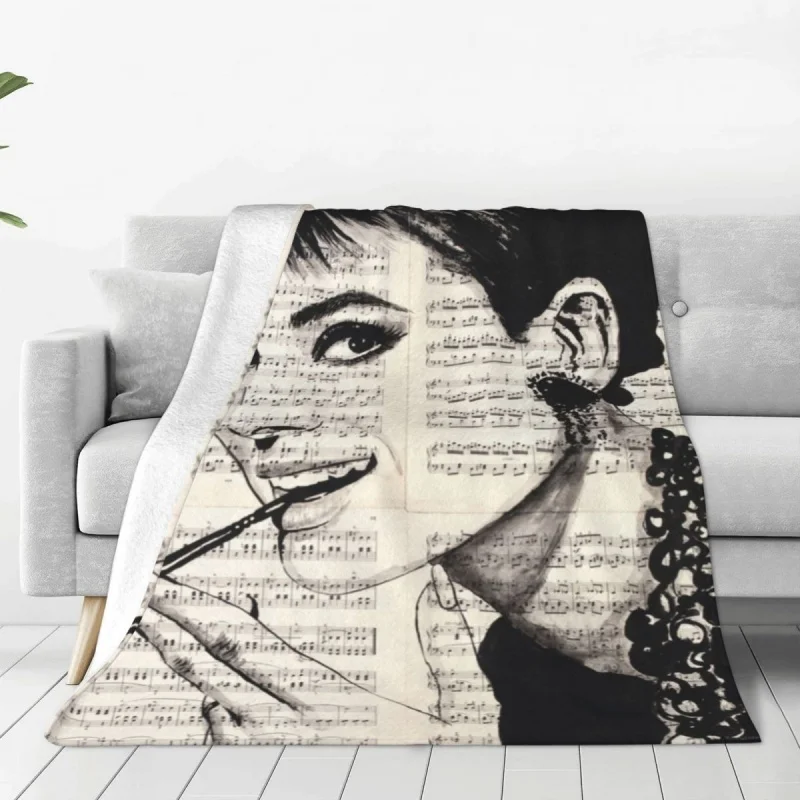 

Audrey Hepburn Blanket 3D Print Beauty Girl Movie Flannel Awesome Warm Throw Blanket for Chair Covering Sofa Winter