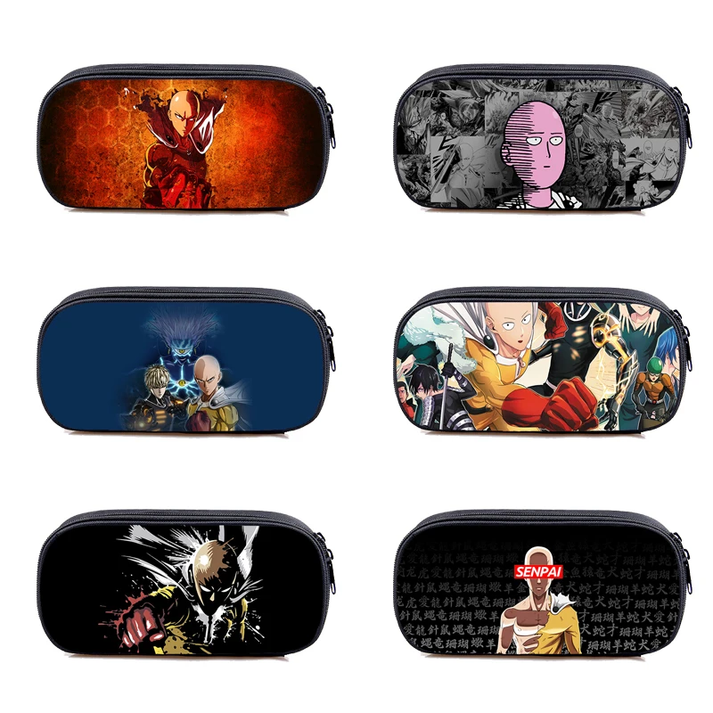 

Fashion Japanese One-Punch Man 3D Pencil Case Travel Makeup Bag Kawaii Anime Pencil Bags School Supplies Cosmetic Cases