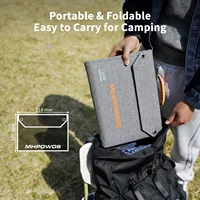 Panneau solaire pliable MHPOWOS 120W avec sorties USB-C/DC, chargeur de batterie portable pour camping en plein air, étanche. 3