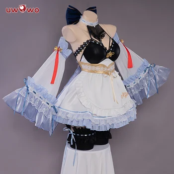 In Stock UWOWO Ganyu Cosplay Maid Dress Game Genshin Impact Cosplay Ganyu Maid Halloween Costumes