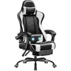 Gaming Chair, Video Game Chair with Footrest and Massage Lumbar Support, Ergonomic Computer Chair Height Adjustable 1