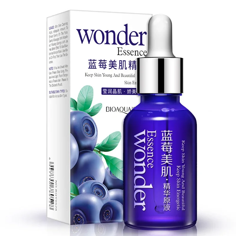 

BIOAQUA Blueberry Wonder Essence Serum Face Lifting Anti Aging Wrinkle Serum of Youth Organic Cosmetic Charm Liquid Skin Care
