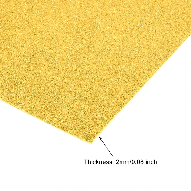 Uxcell 6pcs 2mm Thick Gold Powder Glitter EVA Foam Sheet Sponge Paper Foam Paper Kindergarten DIY Handmade Supplies Without Glue 4