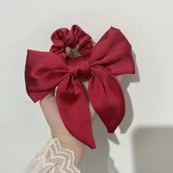 Elevate Your Style: Elegant Satin Bow Hair Band with Ribbon Detailing (Red)