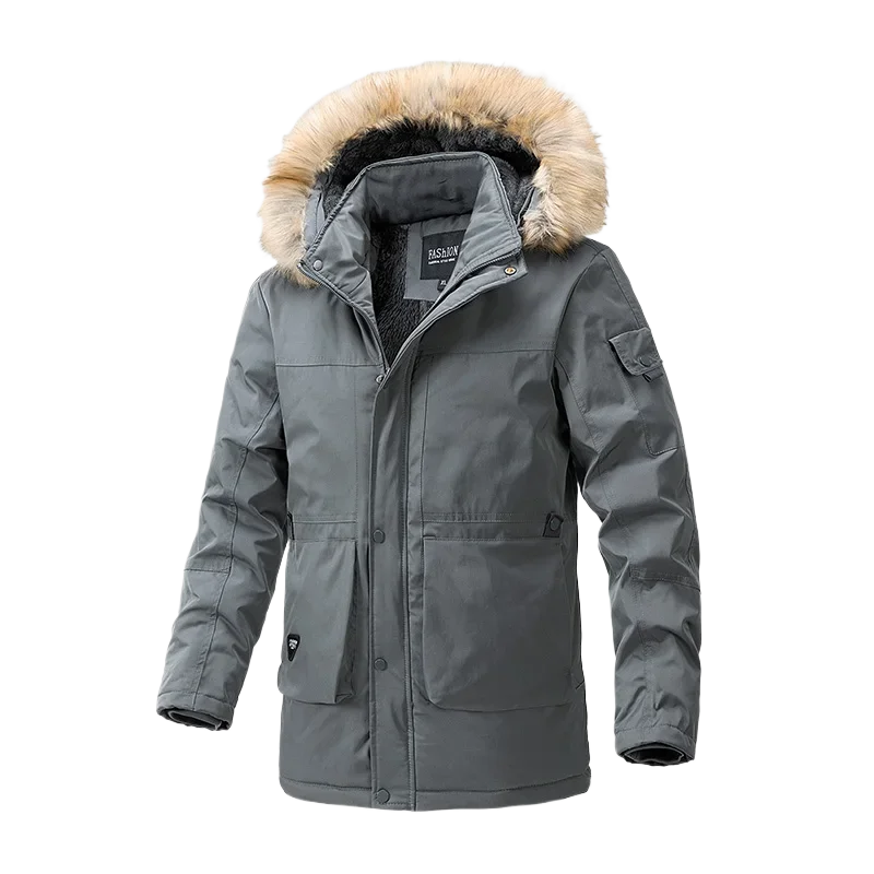 Autumn Witer New Men Fashion Thicken Trench Casual Fleece Turtleneck Jackets Hooded Warm Windbreaker Winter Jacket