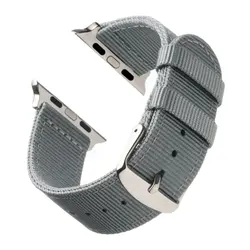 Lightweight Breathable Fabric Nylon Watch Band Bracelet - 42mm (Gray White)