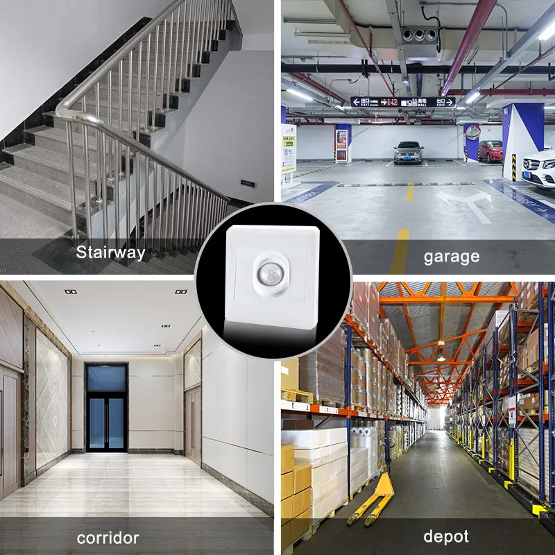 Motion Sensor PIR Sensor Switch Motion Sensor Switch Human Body Sensor Switch AC110V 220V 86 Type Automatic Switch Recessed Infrared Motion Sensor Light Detector For LED Lamp