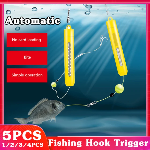 Automatic Fishing Hook Trigger Portable Bait Catch Fish Hook Reusable  Lightweight Gear Equipment Accessories for Outdoor Fishing