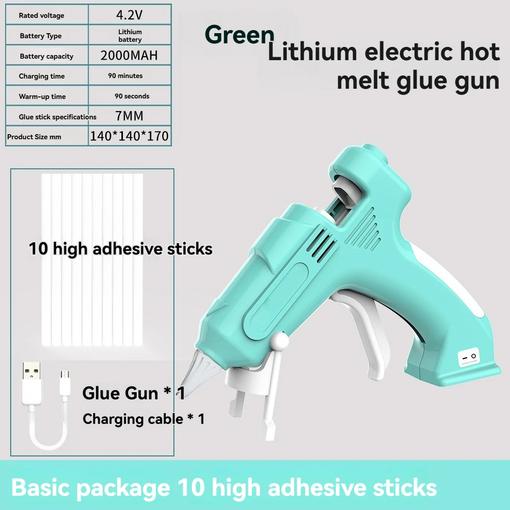 Cordless Hot Melt Glue Gun Child Hand Crafts Home DIY Repair Use 7mm Glue Stick Wireless Glue Gun 6