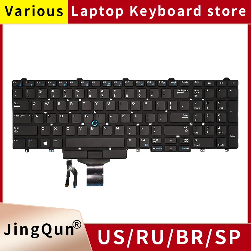 Teclado Russo e Americano para Dell Latitude Luz de Fundo para Dell Latitude E5550 E5570 E5580 E5590 E5591 P53f Precisão M3510 3520 7510 7710 7720 7520