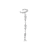 Boucles d'Oreilles Double 2 Piercing pour Femme, Goutte d'Eau, Tendance, Romantique, 5A CZ, Station Link, JoTassel, 1 Pièce