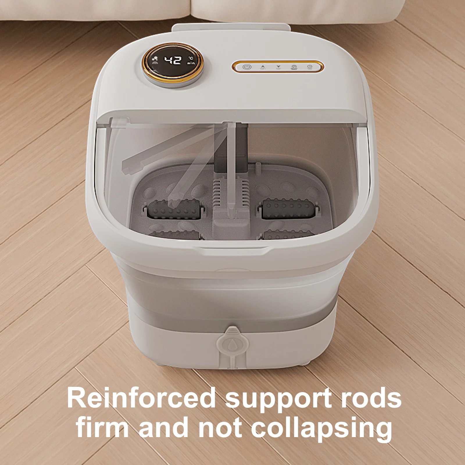 Professional Heated Footbath Machine Redlight Bubbles Spa Pedicure Foot Massager Bath Basin Hydromassager for Feet