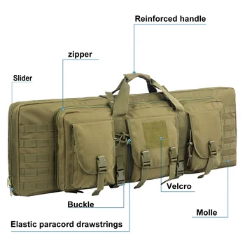 32 38 42 inch Double Rifle Case Bag Tactical Weapon Gun Case Rifle & Pistol Bag Long Gun Bag for Hunting Range Sports Transport 3