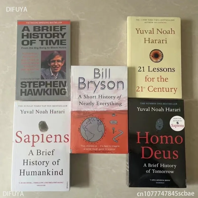 

5 Books The Original English Version, A Brief History of Time, A Brief History of the Future, Human Beings, Today, All Things