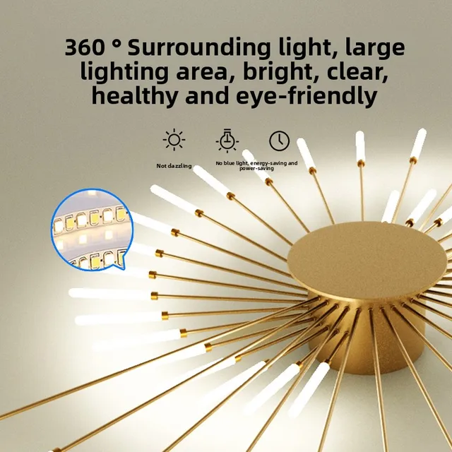 Iluminación de techo nórdica para sala de estar, dormitorio, cocina, accesorio de iluminación de techo Led, decoración de fuegos artificiales para interiores, luces de techo 3