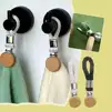 2pcs Towel Hook Holder Braided Cotton Loop Towel Hangers Rack Wooden Decor Hangers Rack Tea Towel Holders for Kitchen Bathroom 2