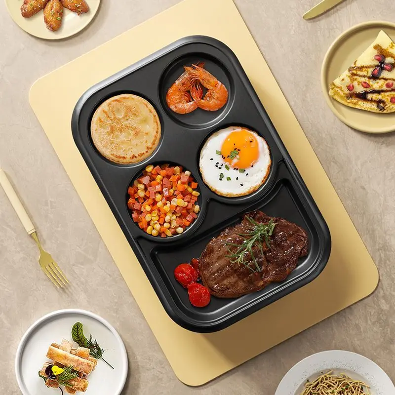 Household plug-in small breakfast frying pan non-stick egg hamburger maker multi-function electric frying pan 3