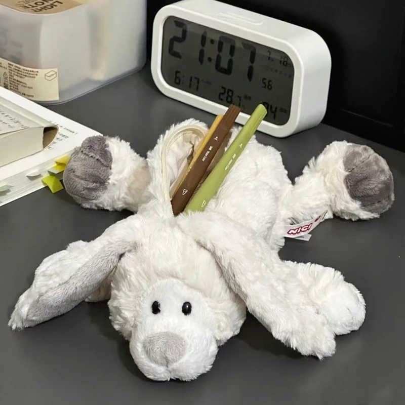 

Новинка кавайная Новинка имитация милого кролика фотокарандаш Мягкие плюшевые школьные канцелярские принадлежности ручка сумка подарок для девочек мальчиков студентов