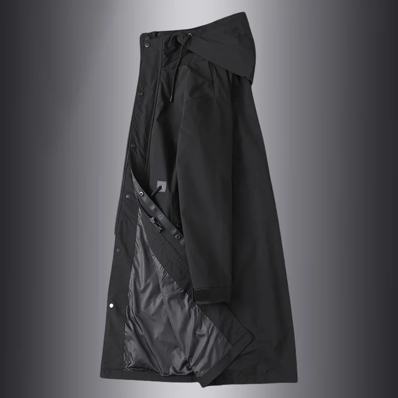 معطف رجالي طويل عصري للخريف والشتاء فضفاض مناسب أن...