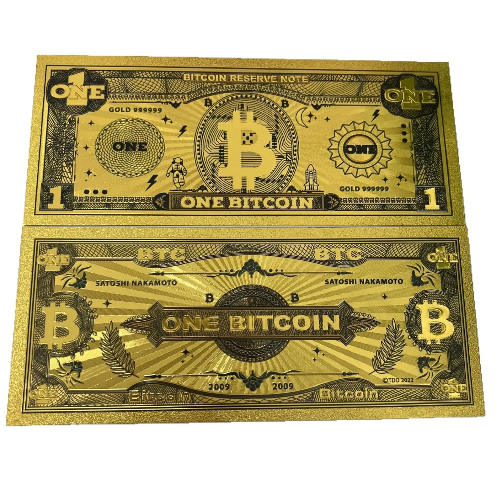 Colorful Gold Plated banknot ONE Hundred BITCOIN plastic Money Bit Coin BTC Fake Money Souvenir Home Decoration