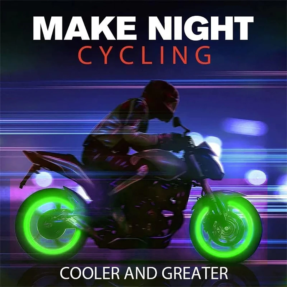 Luminous Tire Valve Caps Car Motorcycle Bicycle Wheel Hub Dustproof Cover Tyre Nozzles Night Glowing Decor