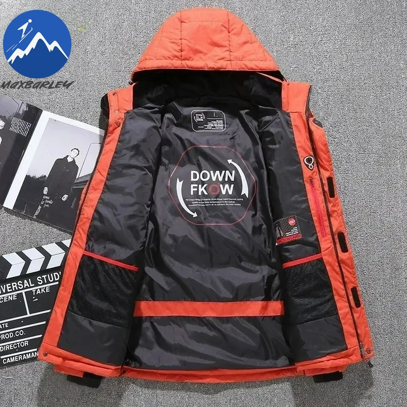 -20 درجة الشتاء الرجال الأبيض بطة أسفل سترة سميكة...