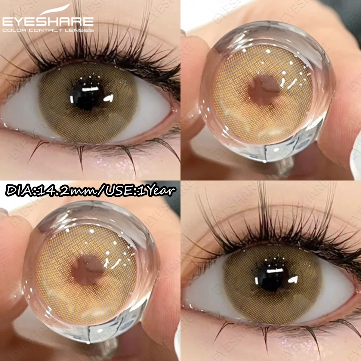 EYESHARE 1Pair Natural Contact Colored Lenses For Eyes Gray Eyes Makeup Lens Bronw Pupils Beauty Makeup Lenses Blue Contact