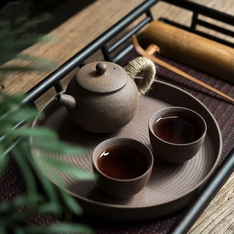 Handmade Unglazed Teapot Japanese Stoneware Water Cup Household Ceramic Teapot Fair Cup Kung Fu Tea Set Zen Retro Tea Infuser